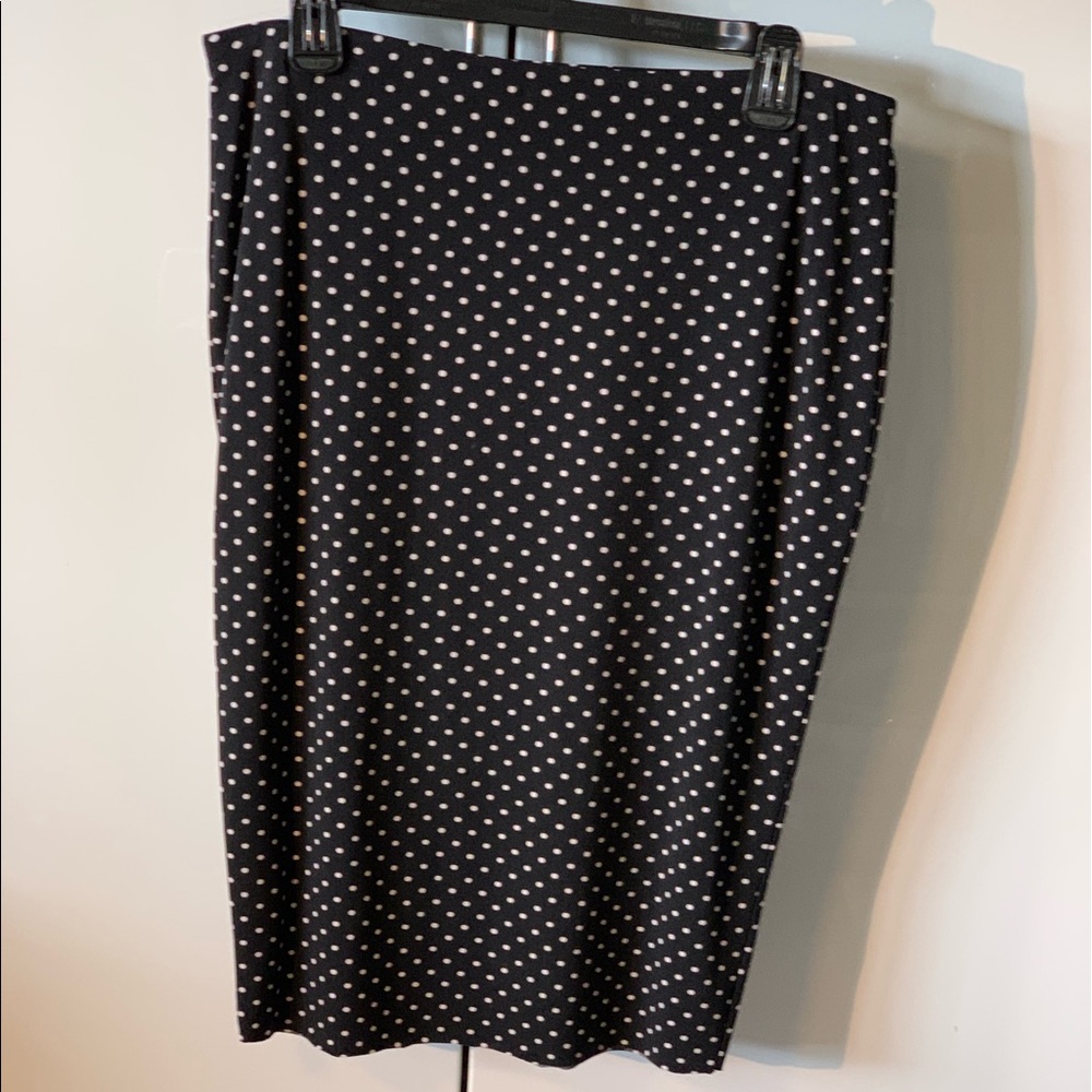 Vince Camuto polka a dot skirt black white Medium pencil fitted body con 20s M - Picture 4 of 16